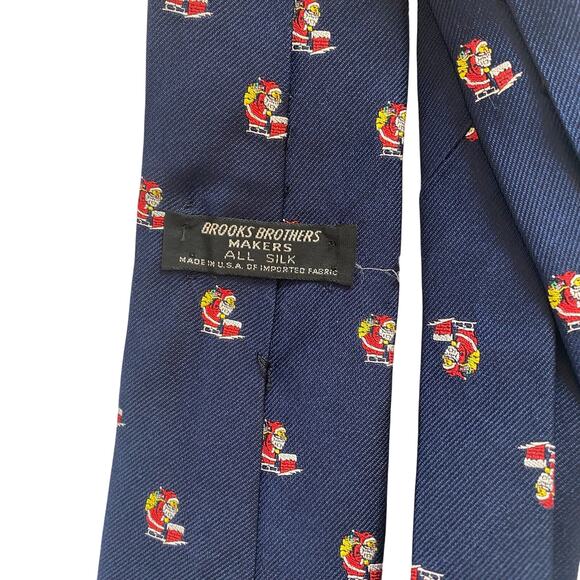 Brooks Brothers Santa Clause Christmas Holiday Tie 100% Silk Men's Church - Picture 2 of 2